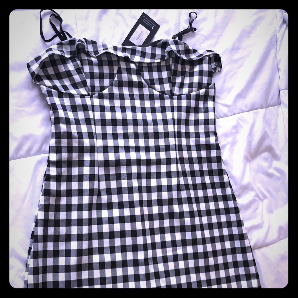 NWT black and white check spring dress